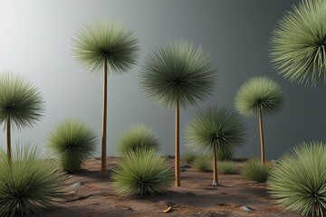 Obraz premium 3D Creative Visualization of Delicate Casuarina Equisetifolia Plants in Nature Hyperspace Display