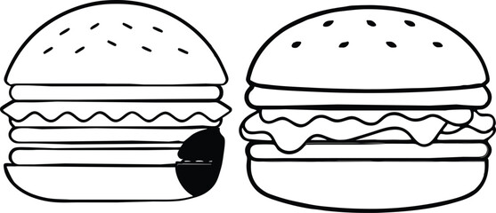 Hamburger Vector icon 
