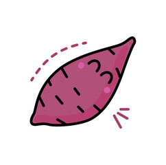 purple potato smiling happy