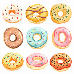 Fototapeta premium Vector Bagel simple and minimalist
