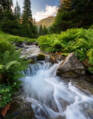 A tranquil mountain stream