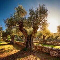 A sun-kissed olive grove