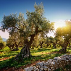 A sun-kissed olive grove
