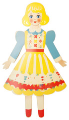 Fototapeta premium PNG Vintage paper doll illustration