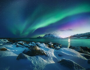 Night view of the Northern Lights