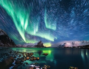 Night view of the Northern Lights