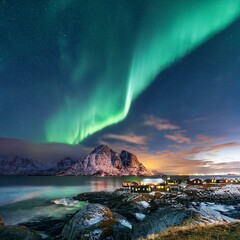 Night view of the Northern Lights