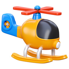 toy helicopter isolated 3d illustration