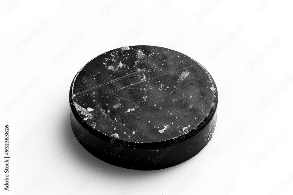 Sticker A single hockey puck sitting on a white background