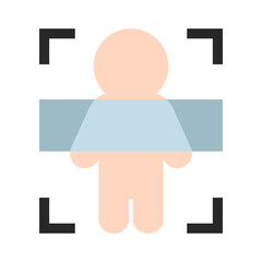 Human body scan icon. Healthcare, 
examination, body check, analysis, medical, detector, machine, technology concepts. Flat vector character design illustration.