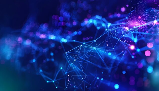 abstract blue background with particles