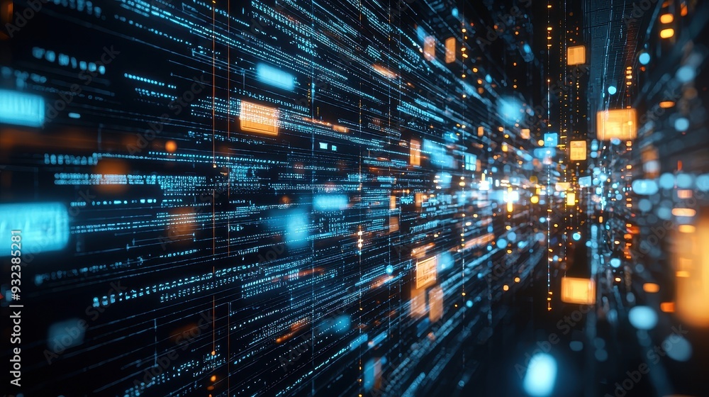 Poster abstract digital data flow background