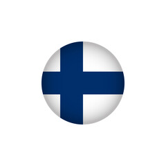 Fototapeta premium Europe Flag Icon. Finland European Country Circled Flag. Stock Graphics Element