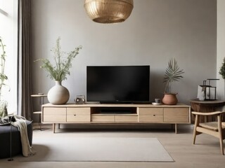 TV cabinet in a scandinavian decor living room