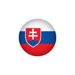 Obraz premium Slovakia Europe Flag Icon. European Country Circled Flag. Stock Vector Graphics Element isolated on white background