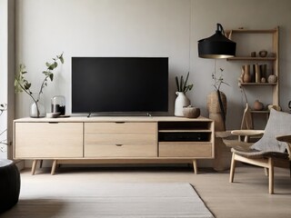 TV cabinet in a scandinavian decor living room