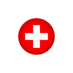 switzerland Europe Flag Icon. European Country Circled Flag. Stock Vector Graphics Element isolated on white background