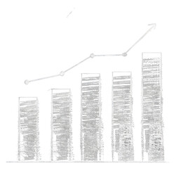 PNG Simple business chart icon text blackboard diagram.