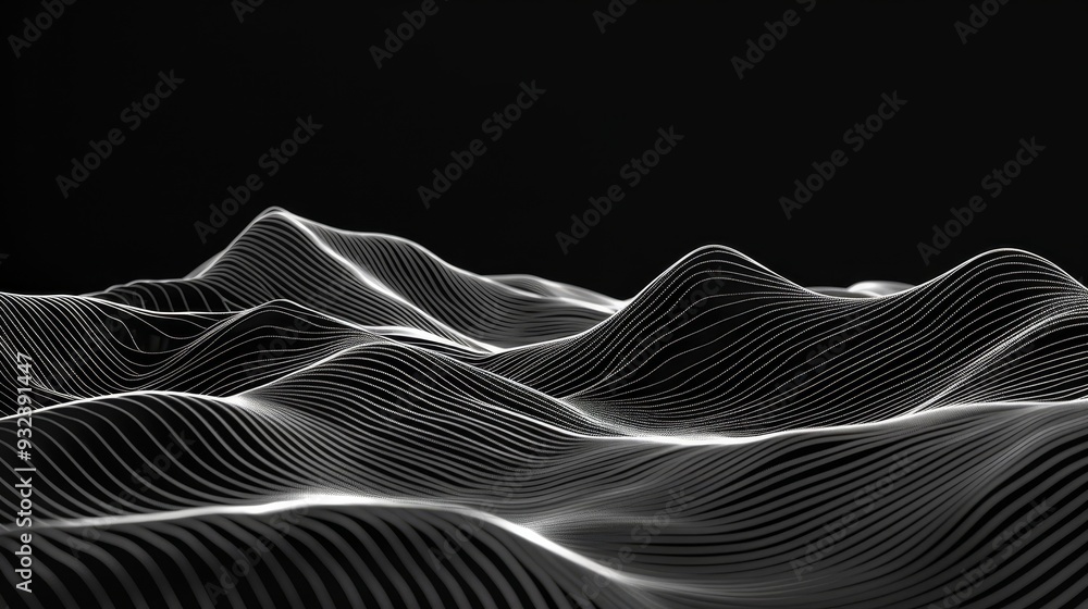 Poster abstract 3d rendered gravity wave background in hologram view highlighting futuristic ar topography 