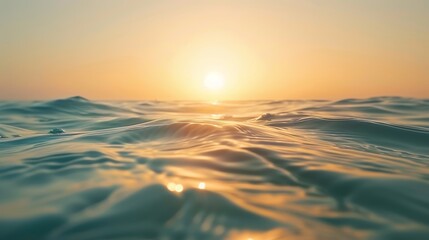 Obraz premium Serene Surface Texture of Silky Smooth Ocean at Sunrise, Capturing Tranquility and Natural Beauty in the Waters of Western Australia