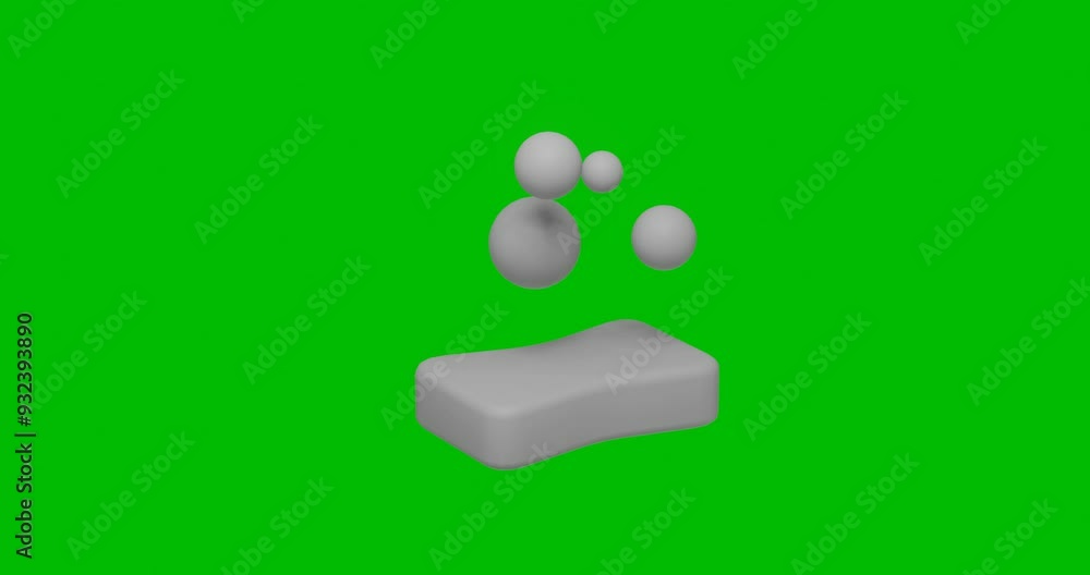 Poster animation of rotation of a yellow soap symbol with shadow. simple and complex rotation. seamless loo