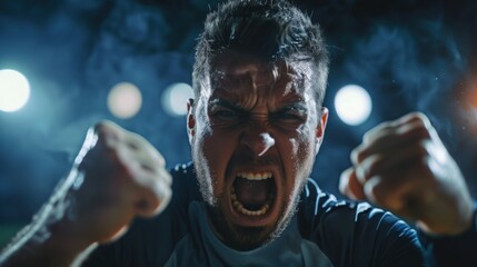 Fototapeta premium Coach's Anger: Clenched Fists and Intense Frustration Over Player's Poor Performance, Creating High Tension in Sports Leadership and Team Dynamics