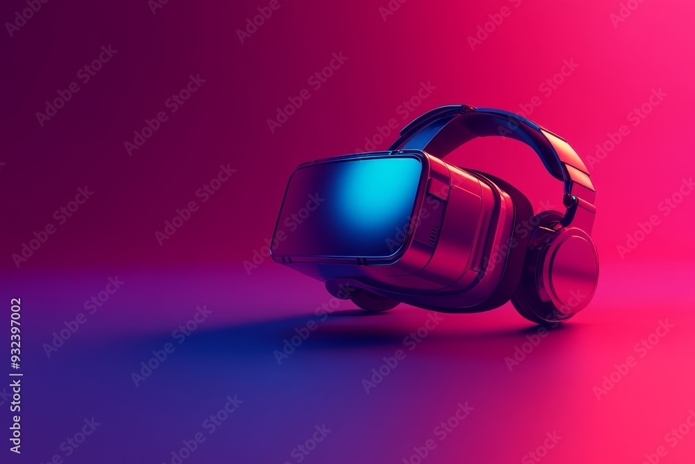 Poster futuristic white vr headset with a smooth sleek design capturing the essence of modern aesthetics an