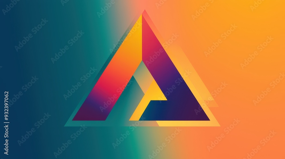 Poster abstract geometric triangle design with gradient colors