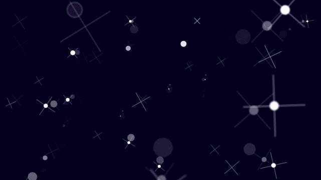 abstract custom white shapes flying and moving in dark blue background
