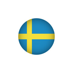 Sweden Europe Flag Icon. European Country Circled Flag. Stock Vector Graphics Element isolated on white background