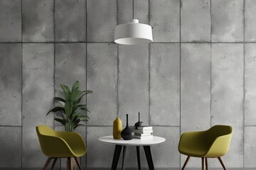 Modern Textured Gray Concrete Wall Design Illustration