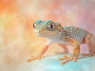 Gecko isolated on paper background