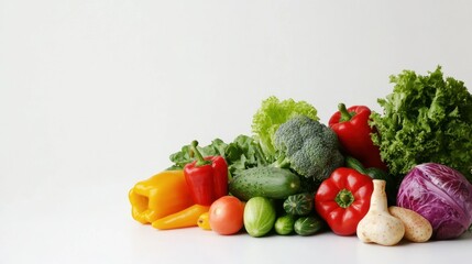 a collection of various kinds of vegetables on a very beautiful white background