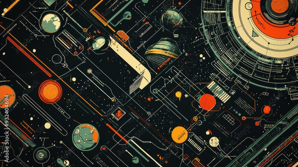 Poster futuristic abstract background with geometric shapes and lines