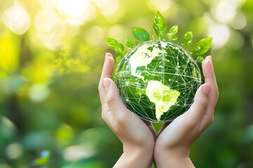 Green environmental recycle concept, sustainable or renewable energy