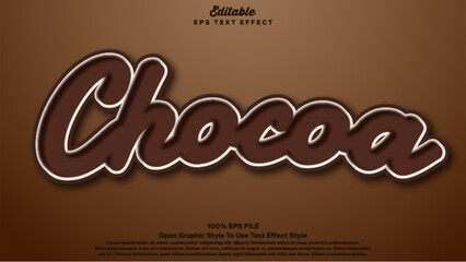 3d Choco words editable text effect, suitable for promotion or presentation product style.