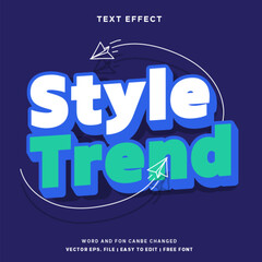 Style trend word editable text effect theme.