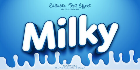 3d milky editable vector text effect style theme.