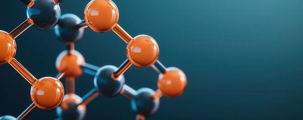 Obraz premium Inorganic chemical compound, holographic molecular structure, futuristic visualization technology
