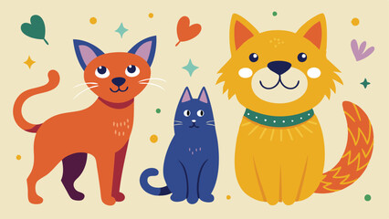 Obraz premium cats in cartoon characters