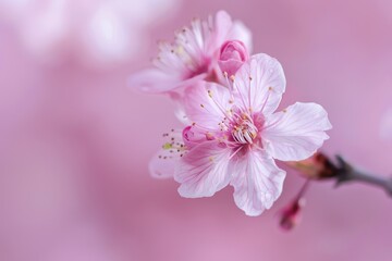 Close-Up of Delicate Pink Cherry Blossom