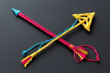 Vibrant Guidance Symbolized by Intertwined Strings Representing Direction and Support