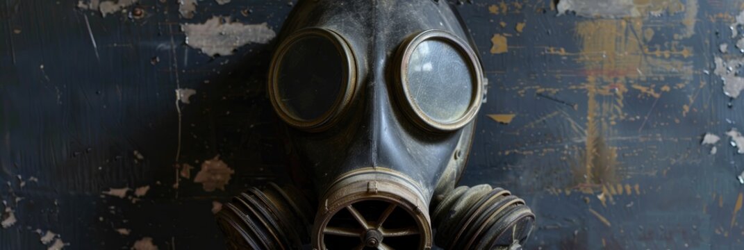 Retro gas mask from World War II - Powered by Adobe