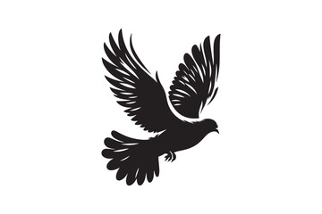 Obraz premium flying a Pigeon (Rock Dove) silhouette image vector art Design 3.eps