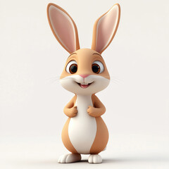 Obraz premium 3D cartoon, a rabbit. on a solid white background
