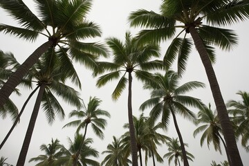 Obraz premium Stunning Closeup of Tropical Alba Trees Against a Light White Background