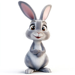 Obraz premium 3D cartoon, a rabbit. on a solid white background