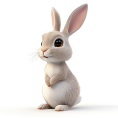Obraz premium 3D cartoon, a rabbit. on a solid white background