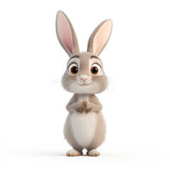 Fototapeta premium 3D cartoon, a rabbit. on a solid white background