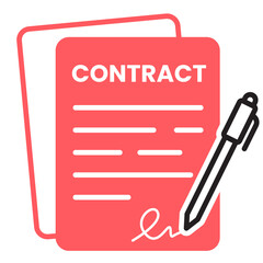 contract icon And bussiness handshake